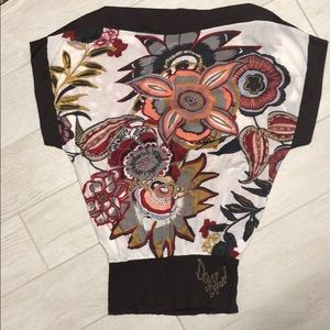 Desigual boat neck with elastic waistband top